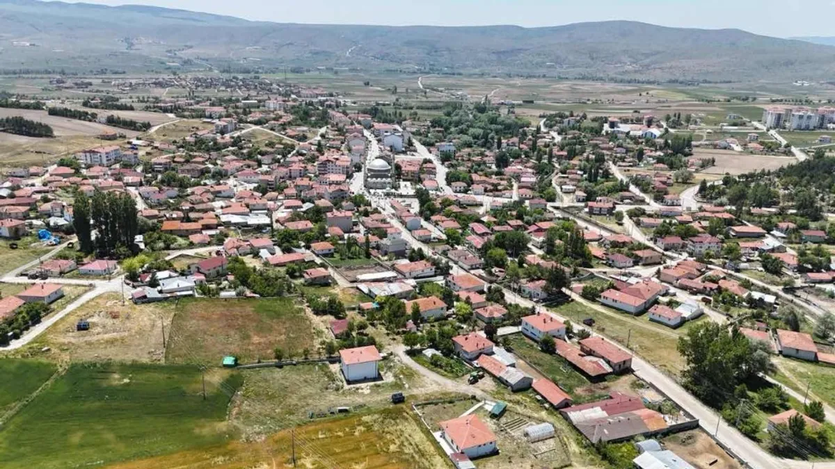 Çankırı Atkaracalar ilçesi havadan genel görünümü